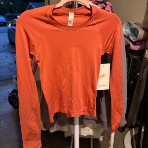 lululemon athletica Women's Vibrant Orange Long Sleeve Swiftly Tec